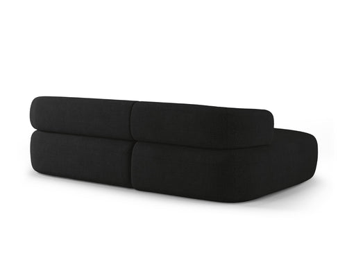 Micadoni linker hoekbank Jenny 5-zits, boucle zwart - 145x225x73cm
