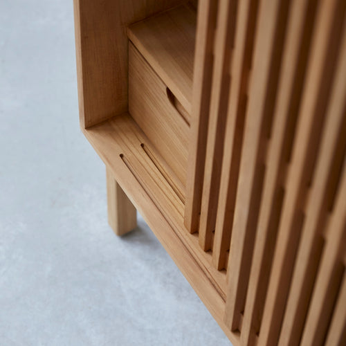 Tikamoon Dressoir van massief teakhout en premium terrazzo 80 cm - Naturel
