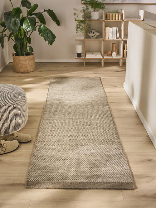 benuta wollen loper Rocco - taupe - 80x250 cm