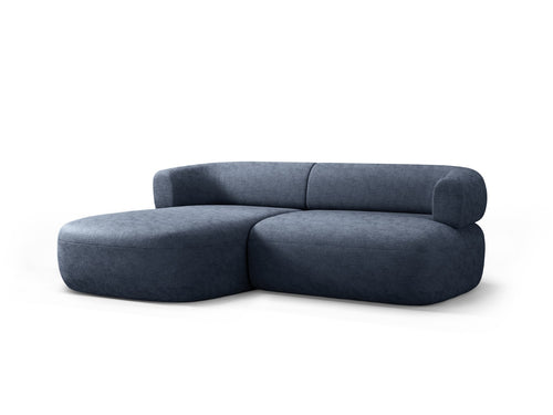 Micadoni linker hoekbank Jenny 5-zits, chenille donkerblauw - 145x200x73cm