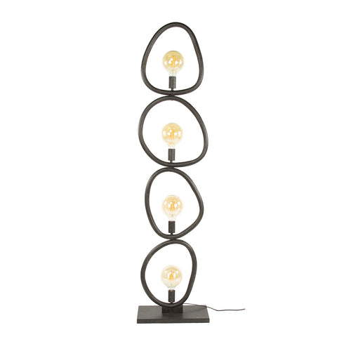 Giga Meubel Vloerlamp Pebble - Zwart Metaal - 4-Lichts - 40x20x165cm - vtwonen shop