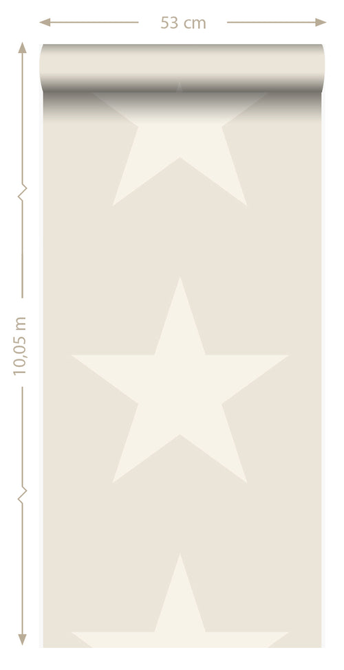 Origin Wallcoverings behang sterren beige - 53 cm x 10.05 m - 346825