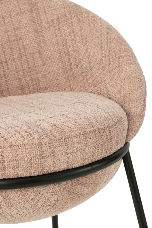 J-Line stoel - ijzer - lichtroze/zwart - vtwonen shop