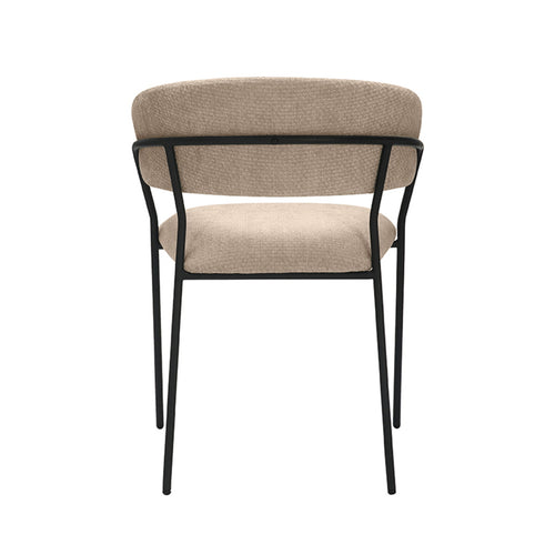 LABEL51 Eetkamerstoel Luuk - Beige/Zwart - Set van 4