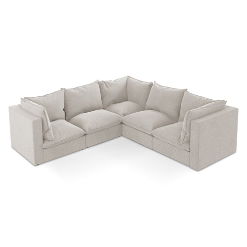 LaMiaSofa Modulaire hoekbank Ravenna - velours - lichtbeige - 255x255x77