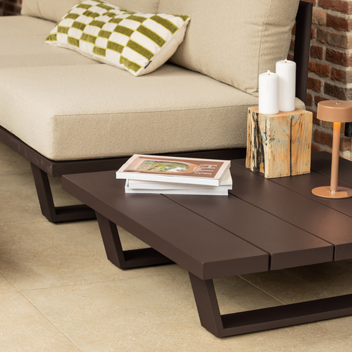 WOOOD salontafel tuin Bear - Aluminium - Bruin - 25x87x87