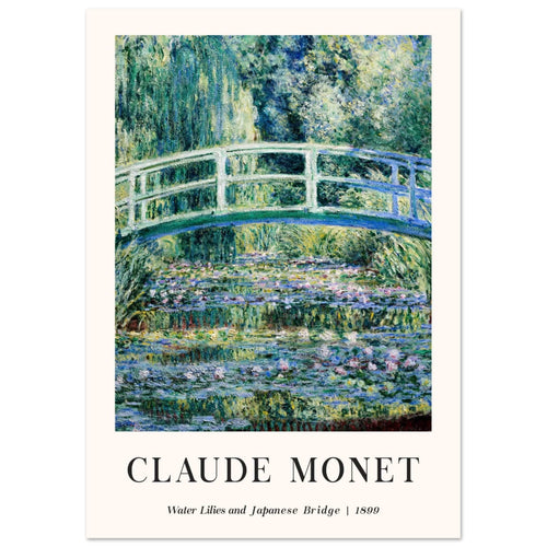Artfulprints  Claude Monet - Water lilies and Japanese bridge   poster A4 21x29.7 cm - vtwonen shop