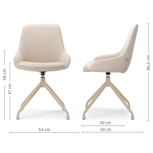Nolon Nola-Isa draaibare eetkamerstoel beige beige onderstel