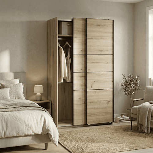 Calicosy - 2-deurs LINE - Licht hout 116,6x59,8x203 cm
