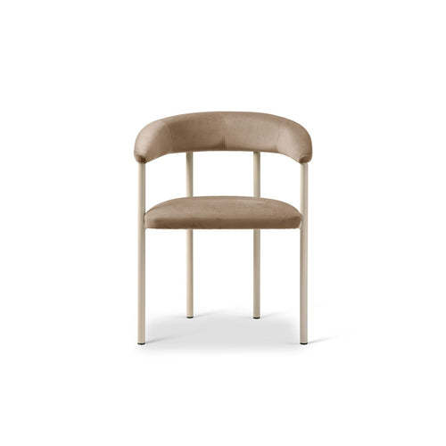 Set van 2 fluwelen stoelen Lea flueel beige amandel - 53.5x56.5x74cm