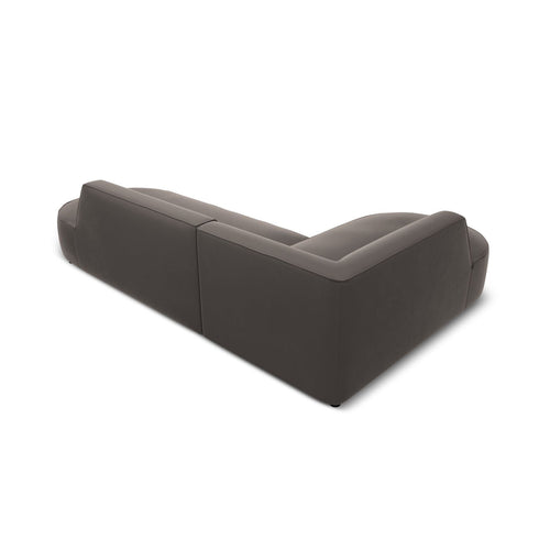 Cosmopolitan Design - Modulaire hoekbank links Siena 4-zits, flueel donkergrijs - 180x273x69cm