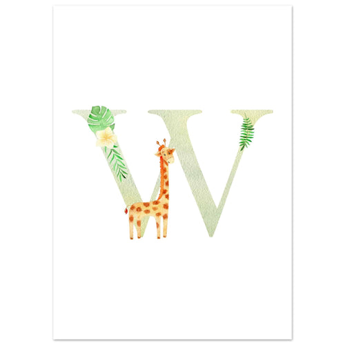 Artfulprints  Letter W kindernaam   poster 50x70 cm - vtwonen shop