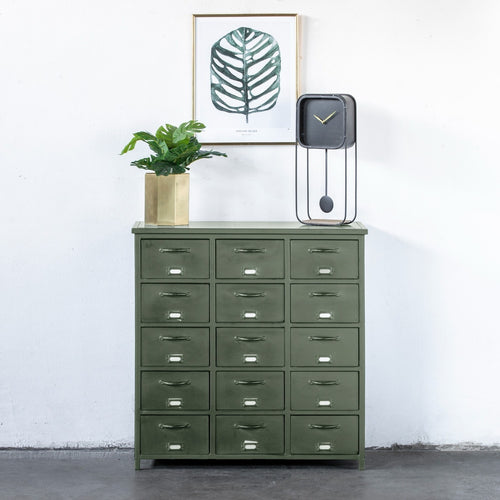 Giga Meubel Ladekast - Groen Metaal - 88x37x88cm