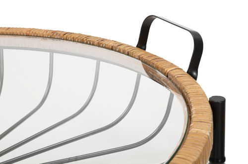 Mauro Ferretti bijzettafel - 70,5x65x57 cm - zwart/bruin