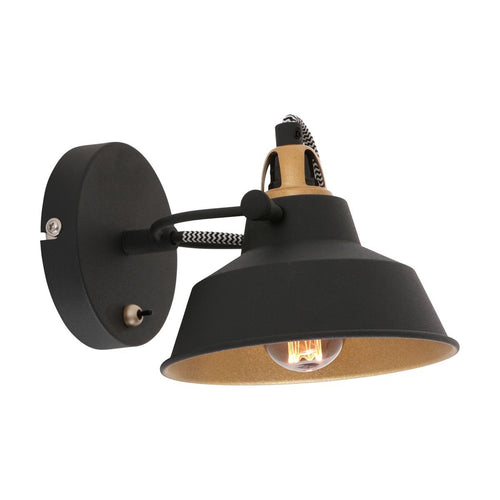 Mexlite wandlamp nove - 1 lichts - 22  x 13   cm - zwart - vtwonen shop