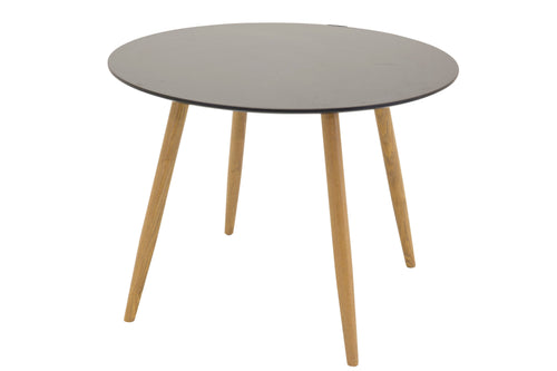 BRAM Eetkamertafel Namu - ø100 cm - Zwart met eiken poten - vtwonen shop