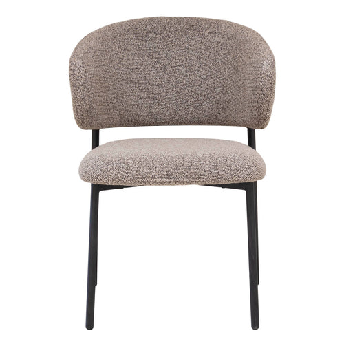 Giga Meubel Eetkamerstoel Feya - Taupe/Zwart - 51x53x81cm - Set van 2