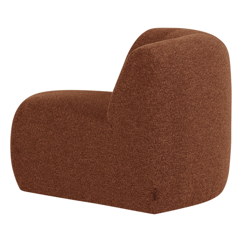 WOOOD hoekelement rond Mojo Base - Bouclé - Roestbruin Melange - 74x110x110