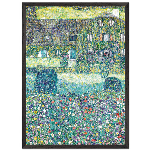 Artfulprints Poster met Lijst Gustav Klimt - Country house by the Attersee   - 50x70 cm - Donkergroen