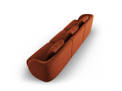 Cosmopolitan Design Bank Tulum 3-zits, chenille, terracotta - 90x255x70cm