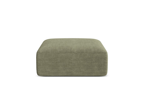 Cosmopolitan Design Poef Campi ribfluwelen mosgroen - 90x90x40cm