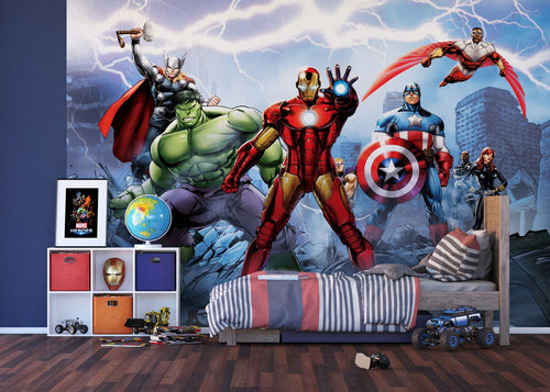 Sanders & Sanders fotobehang The Avengers blauw, rood en groen - 360 x 254 cm - 600959