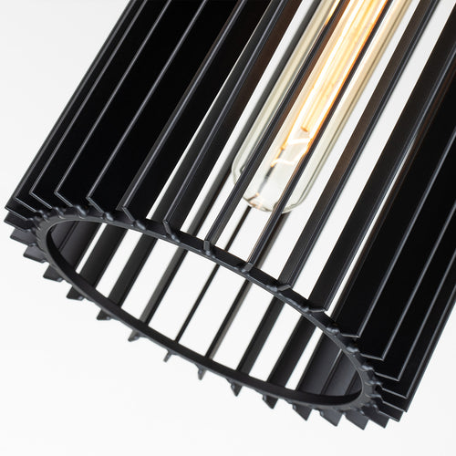 Elstead Kichler Linara Slanke hangende plafondlamp zwart en natuurlijk messing