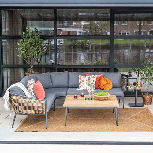 Garden Impressions loungeset San Vito donker grijs - 4-delig