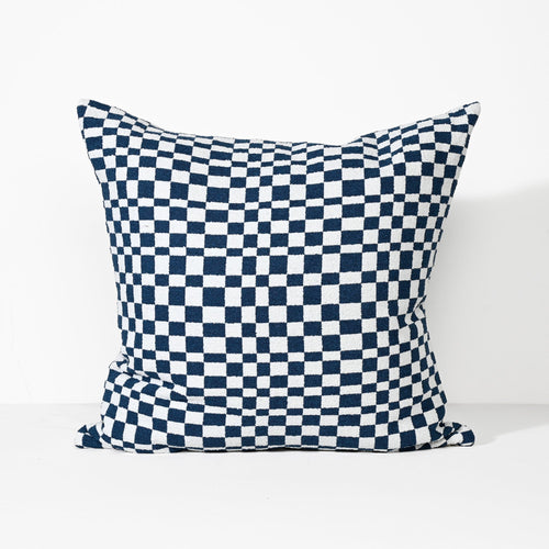Darcy & Duke sierkussen Blocks In Blue - Blauw - 55x55cm