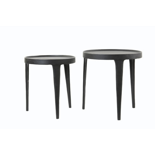 Light & Living bijzettafel Tobias - zwart - Ø43cm