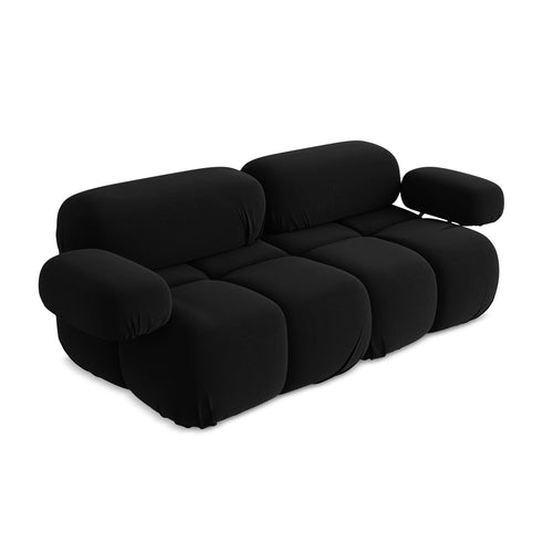 LaMiaSofa Tweezits modulaire bank Sanremo - velours - zwart - 190x96x70