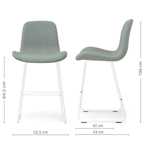 Nolon Nino-Fé barkruk saliegroen - wit onderstel - 65 cm - vtwonen shop