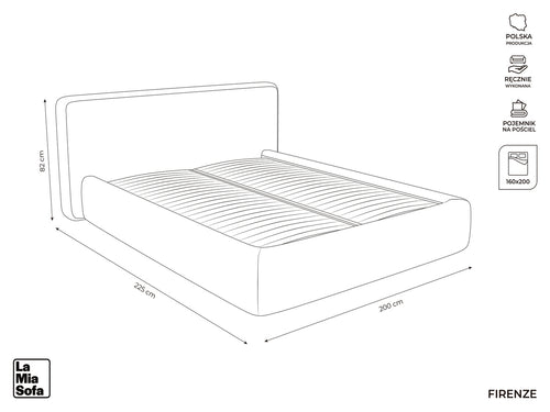 LaMiaSofa Bed met opbergruimte Firenze - velours - flessengroen - 200x225x82