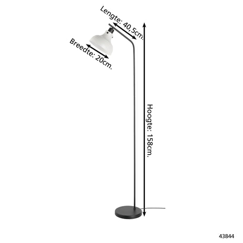 EGLO vloerlamp Matlock - e27 - 158 cm - grijs/zwart - staal
