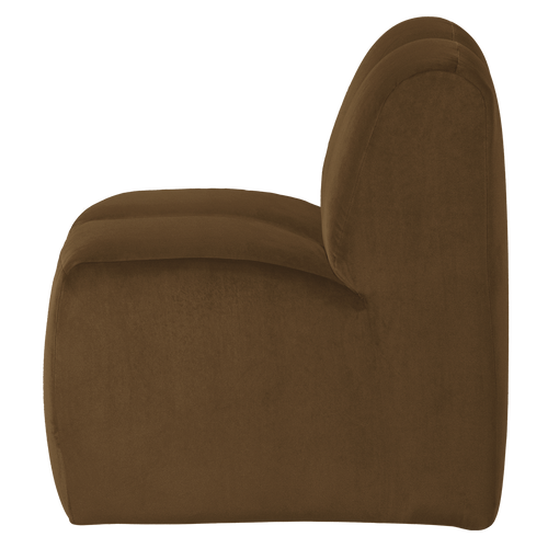 WOOOD eetbank 84 cm met rugleuning Mojo - Velvet - Honinggeel - 83x84x73