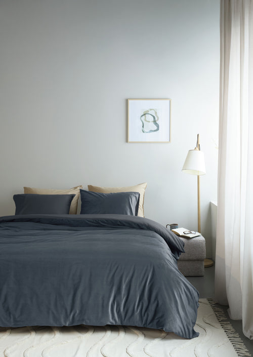 Ambiante Dekbedovertrek Velvety - 240 x 200/220 cm - Blauw