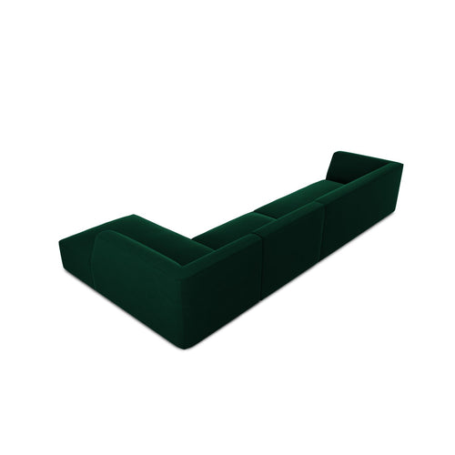 Cosmopolitan Design - Modulaire hoekbank rechts Siena 5-zits, flueel flessengroen - 180x366x69cm