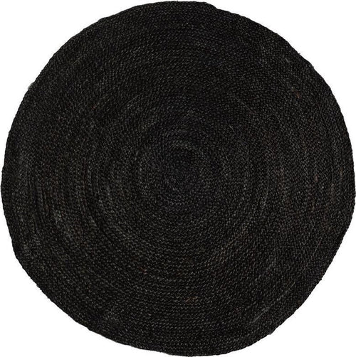 Mrcarpet jute vloerkleed - zwart/antraciet -  Ø 120cm