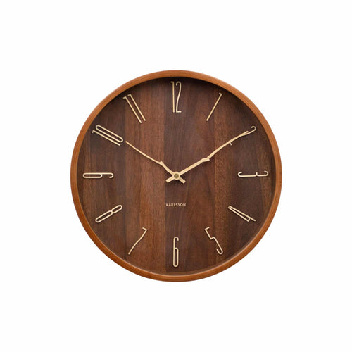 Karlsson wandklok Rama - bruin - Ø30cm
