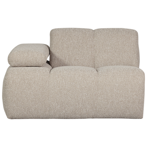 WOOOD 1-zits bank met arm links Mojo - Bouclé - Beige - 74x120x97 cm - vtwonen shop