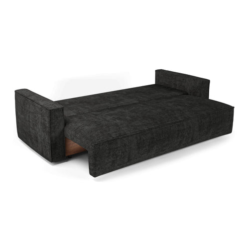 Premium Interiors - Slaapbank met opbergruimte  - corduroy zwart 254cm