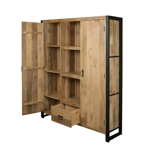 StarFurn Boekenkast Boaz - Rechthoek Naturel Hout - 150x40x180cm - vtwonen shop
