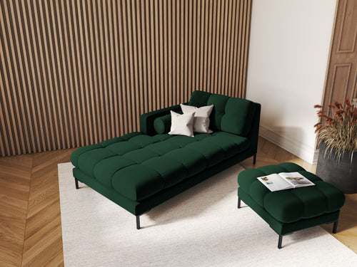 Cosmopolitan Design linker meridiaan Bali flueel, flessengroen - 185x102x75cm