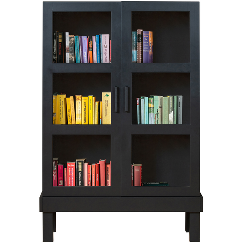 WOOOD vitrinekast Bonk - Grenen - Zwart - 160x103x37 - vtwonen shop