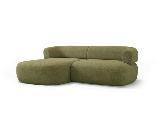 Micadoni linker hoekbank Jenny 5-zits, boucle groente - 145x200x73cm