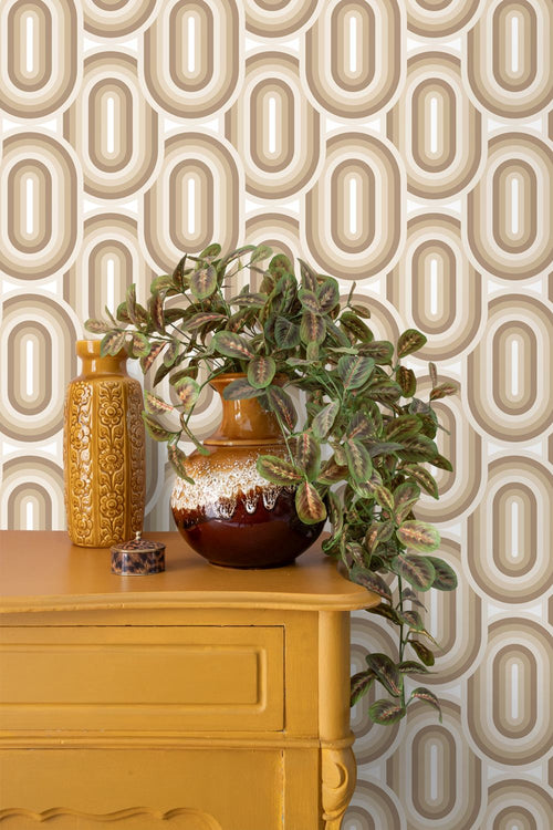 ESTAhome behang retro ornamenten beige en bruin - 53 cm x 10.05 m - 130981