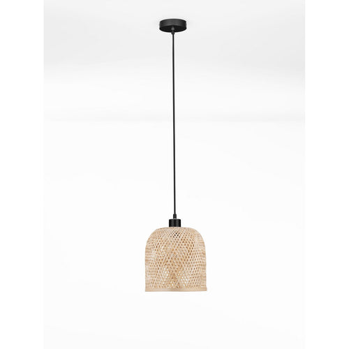 Nova Luce INTRA Dome hanglamp voor plafond, zwart, naturel, E27, 1x12W