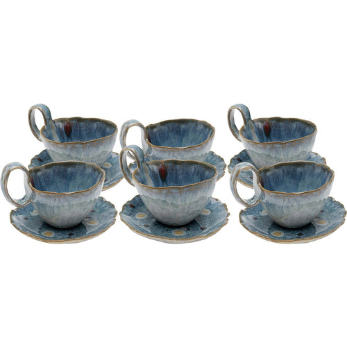 Kare Design Kopjes en schotels Mina blauw (6/set)