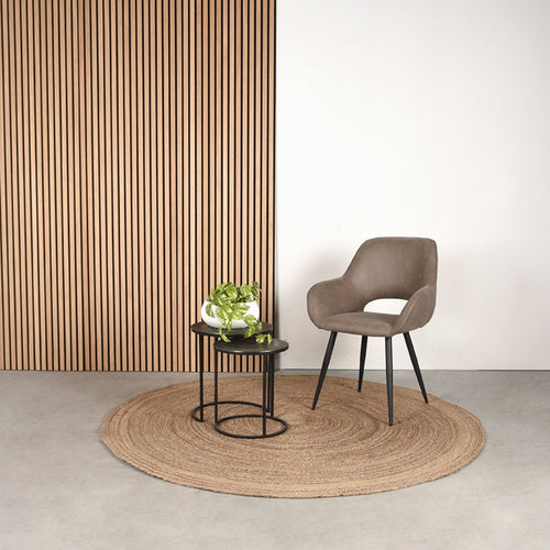 LABEL51 Eetkamerstoel Fer - Taupe - Zithoogte 48cm - Set van 2 - vtwonen shop