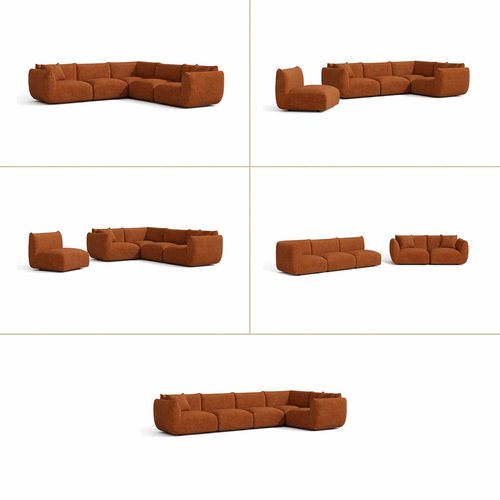 Sia Home - Modulaire hoekbank met panoramisch uitzicht NOOMA - chenillefluweel  302cm